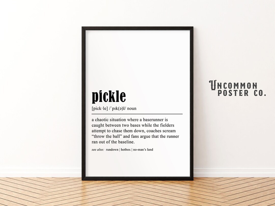 Baseball Pickle Definition PRINTABLE Wall Art Sports Decor Fun Decor