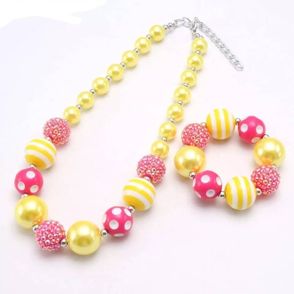 Bubble Gum Necklace Set Etsy