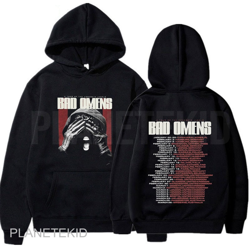 Discover Bad Omens Band Track List 2023 Shirt, A Tour Of The Concrete Jungle Tour 2023 Hoodie