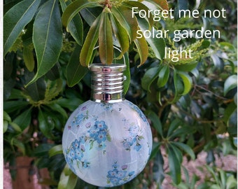 Forget me not memorial solar light, Remembrance tree light, Grave solar light decoration, Solar grave marker, Cemetery solar memorial lights