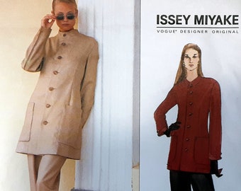 1996 Vogue 1764 sz 6-8-10 Issey Miyake Below-hip Button-front Jacket and Pants sewing pattern