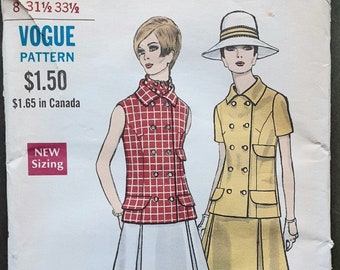 1968 Vogue 7471 Misses' Two-Piece Dress vintage sewing pattern
