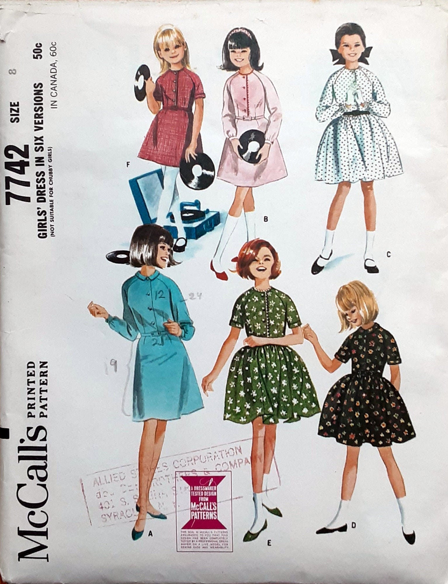 1965 Mccall's 7742 Girls' Dress Vintage Sewing Pattern - Etsy
