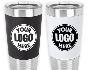 20oz. Custom Yeti-Style Travel Mug w/Silicone Sleeve | Completely Customized with Your Company Logo or Art | Laser Engraved Polar Camel