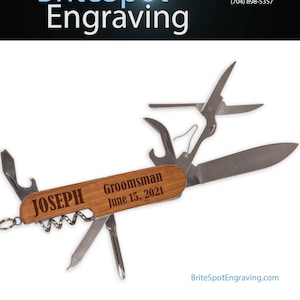 Engraved Pocket Knife, Custom Laser Engraved Multi-Tool Pocket Knife | Best Man Gift | Groomsmen Gift