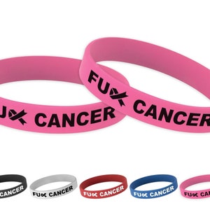 F*#k Cancer リストバンド - 回復と治療のサポートと励ましのためのシリコンブレスレット