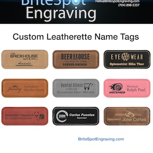 Custom Engraved Leatherette Name Tag | Magnetic Clasp