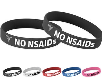 Pulsera de alerta médica sin AINE - Pulsera de identificación de silicona