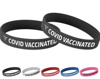 Medical Alert ID | COVID-19 Vaccinated Silicone Wristband | Medical ID Bracelets for Men, Women, and Children