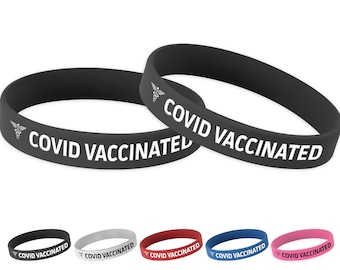 Pulsera de silicona con identificación de alerta médica/vacunación contra la COVID-19/Pulseras de identificación médica para hombres, mujeres y niños