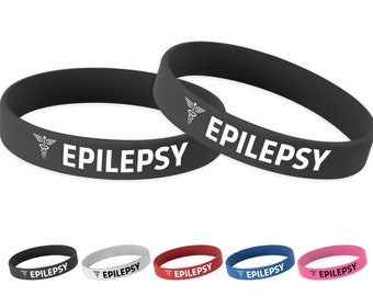 Epilepsy Medical Alert Wristband | Silicone Rubber Bracelets for the Safety of Epileptics | Caduceus Symbol