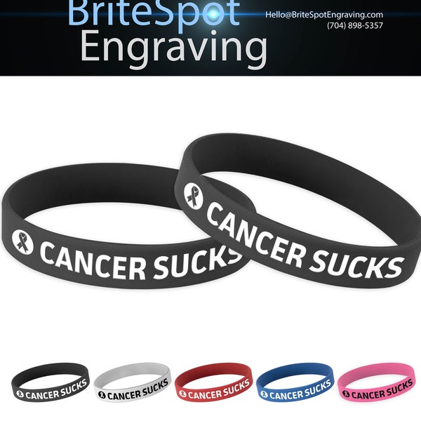 Cancer Sucks Silicone Wristband | Awareness and Support Bracelet with Cancer Ribbon for Men, Women, and Children