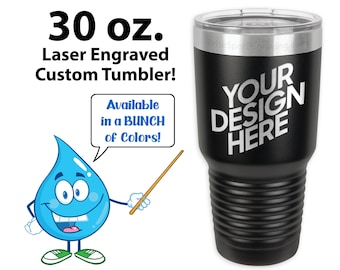 30 oz Custom Tumbler | Laser Engraved Personalized Thermal Insulated Travel Cup with your Name, Initials, Logo, or Special Message