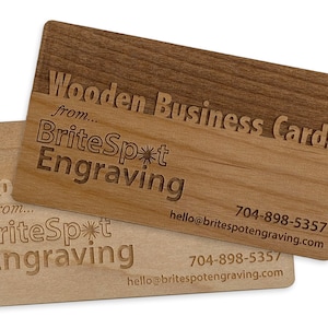 Wooden Business Cards Custom Laser Engraved Wooden Business Cards Personalized Calling Cards image 1