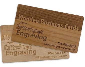 Wooden Business Cards | Custom Laser Engraved Wooden Business Cards | Personalized Calling Cards