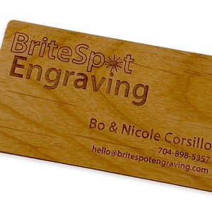 Wooden Business Cards Custom Laser Engraved Wooden Business Cards Personalized Calling Cards image 6