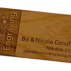 Wooden Business Cards Custom Laser Engraved Wooden Business Cards Personalized Calling Cards image 4