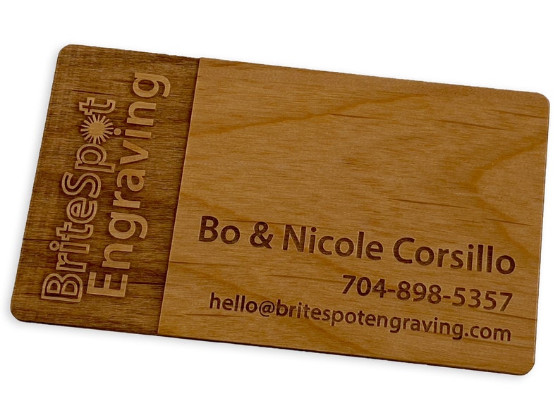 Wooden Business Cards Custom Laser Engraved Wooden Business Cards Personalized Calling Cards image 4