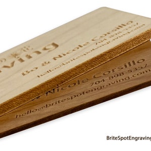 Wooden Business Cards Custom Laser Engraved Wooden Business Cards Personalized Calling Cards image 3