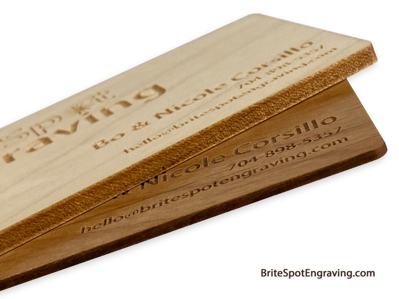 Wooden Business Cards Custom Laser Engraved Wooden Business Cards Personalized Calling Cards image 3