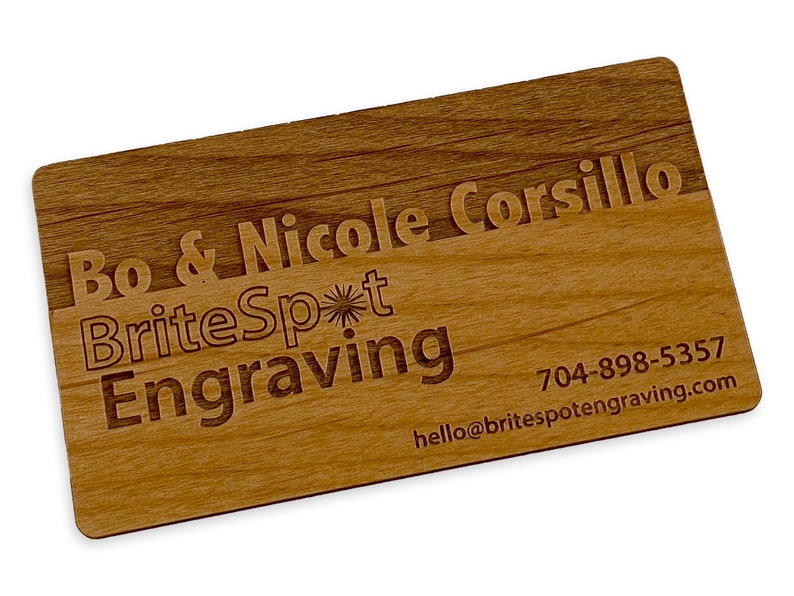 Wooden Business Cards Custom Laser Engraved Wooden Business Cards Personalized Calling Cards image 8