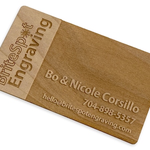 Wooden Business Cards Custom Laser Engraved Wooden Business Cards Personalized Calling Cards image 9