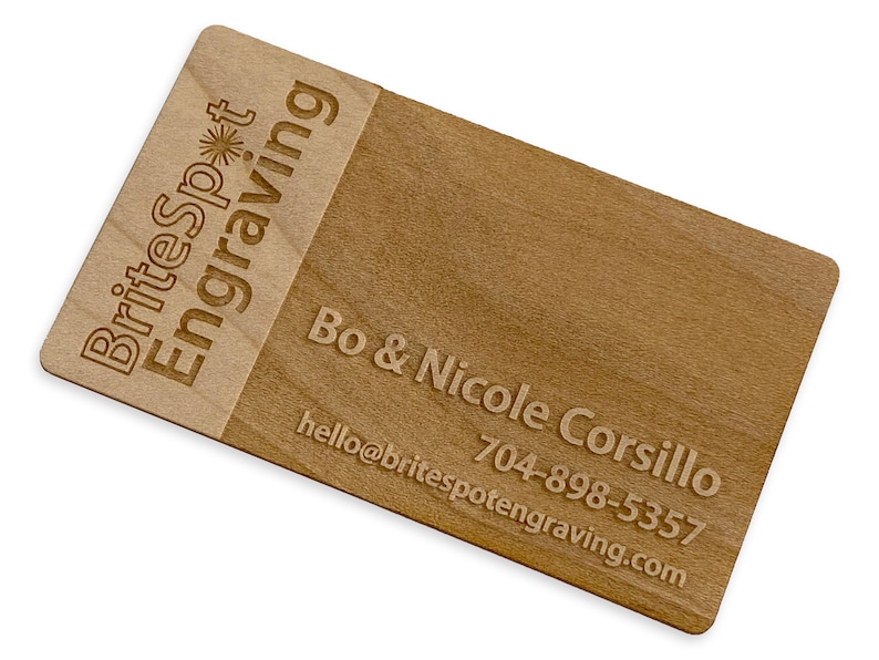 Wooden Business Cards Custom Laser Engraved Wooden Business Cards Personalized Calling Cards image 9