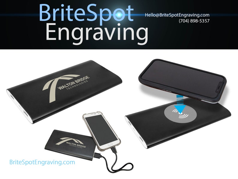 Custom Wireless Charging Battery Pack Laser Engraved With Etsy