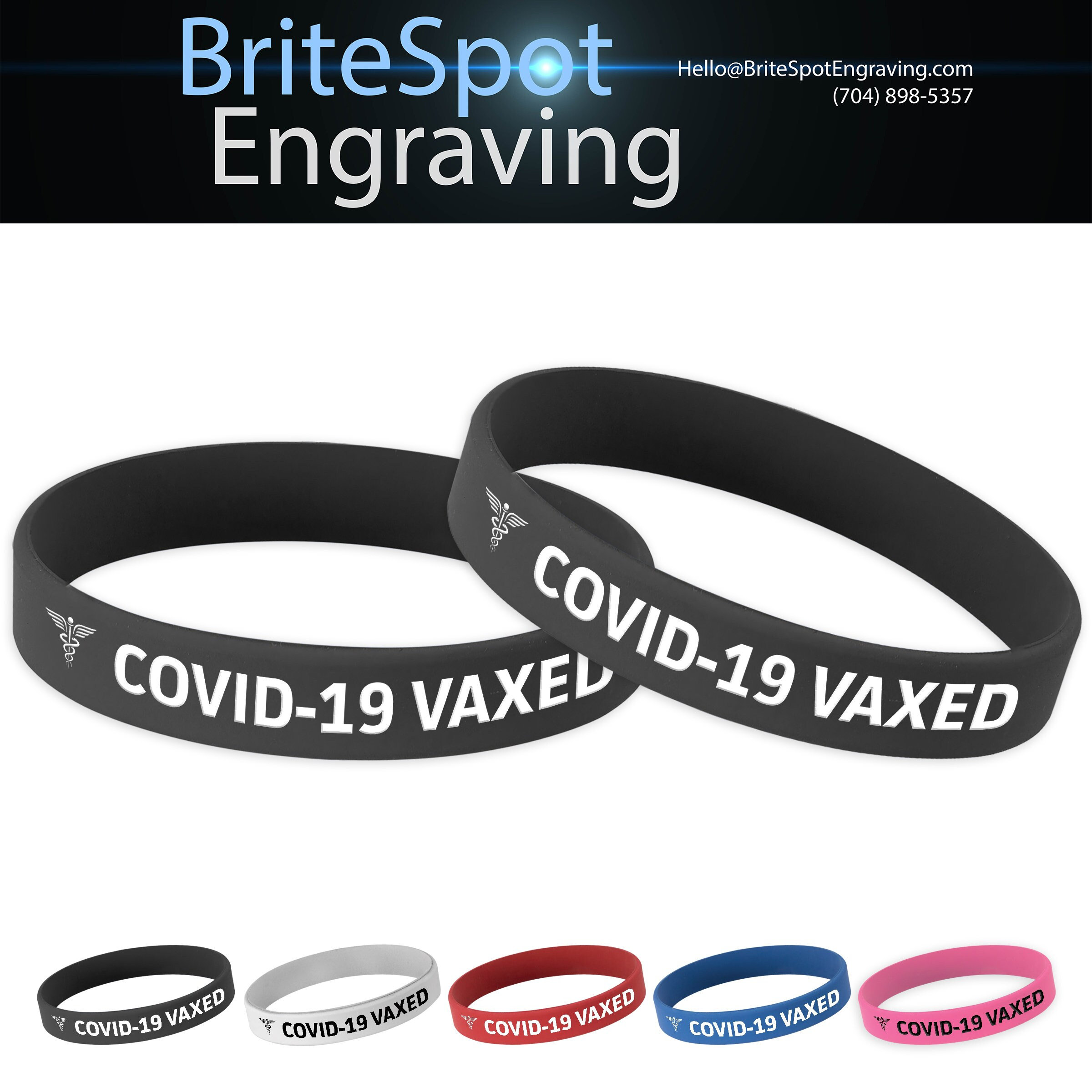 Medical Alert ID | COVID-19 Vaxed Silicone Wristband | Medical ID Bracelets for Men, Women, and Children