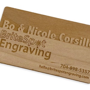 Wooden Business Cards Custom Laser Engraved Wooden Business Cards Personalized Calling Cards image 7