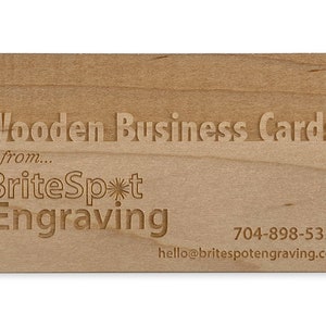 Wooden Business Cards Custom Laser Engraved Wooden Business Cards Personalized Calling Cards image 2