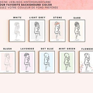 BIRTH POSTER in scale 1:1 Personalized newborn birth poster Baby poster Nursery picture Gift for birth / digital file image 3