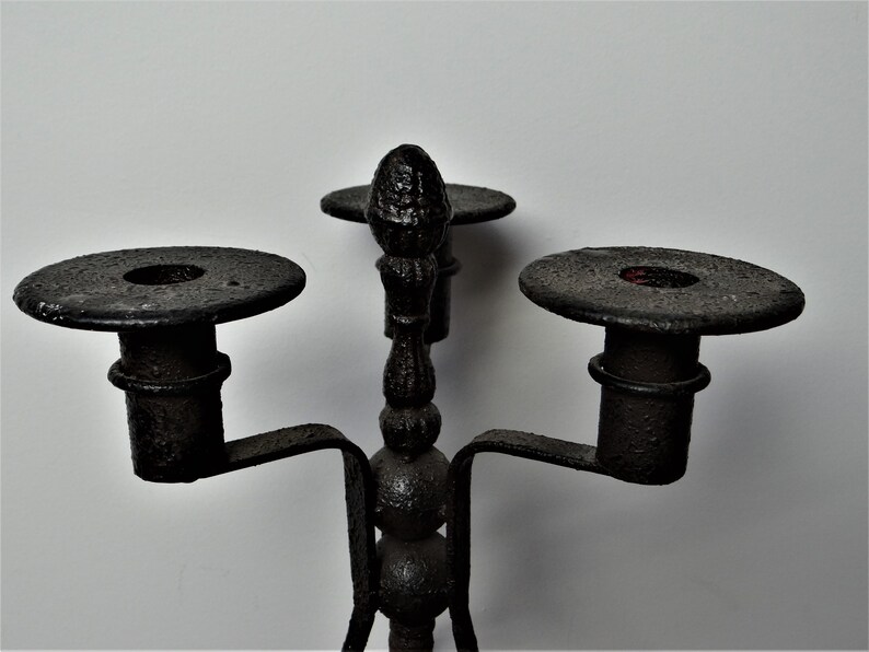 Rustic Iron Candle Holder 3 Candles Chic Countryside Etsy