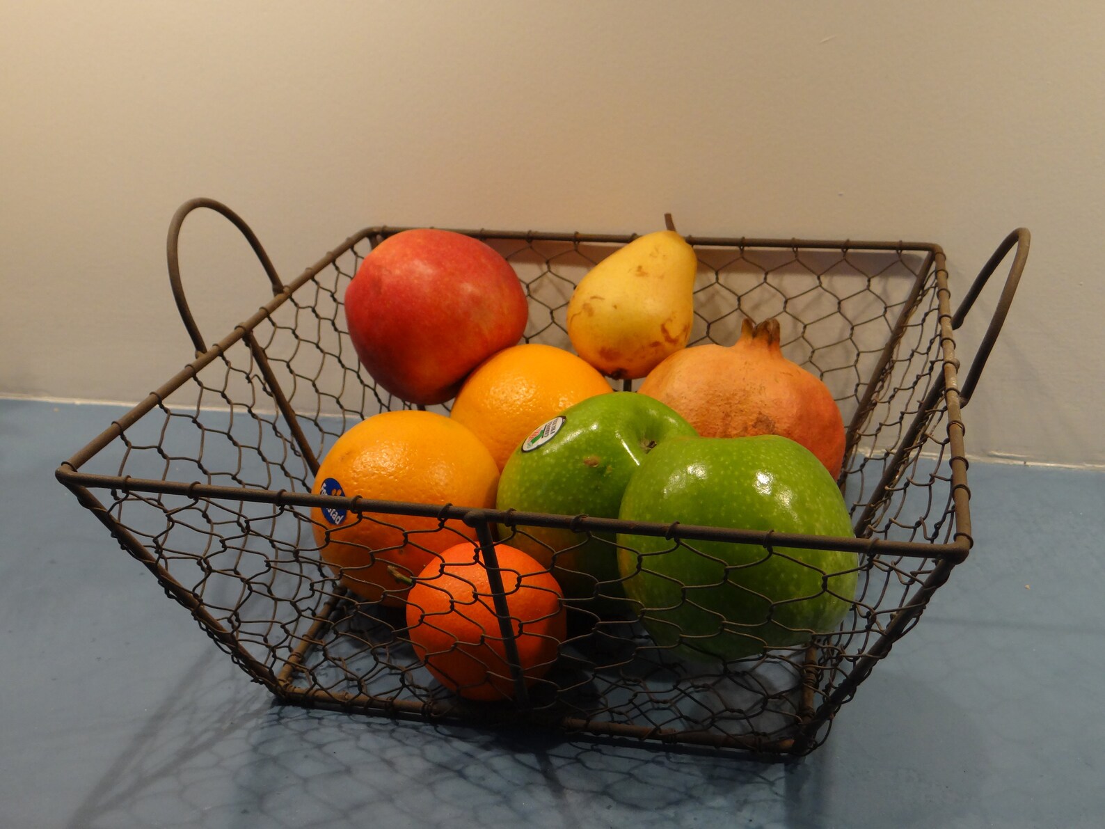 Large metal basket with handles fruit basket table display Etsy