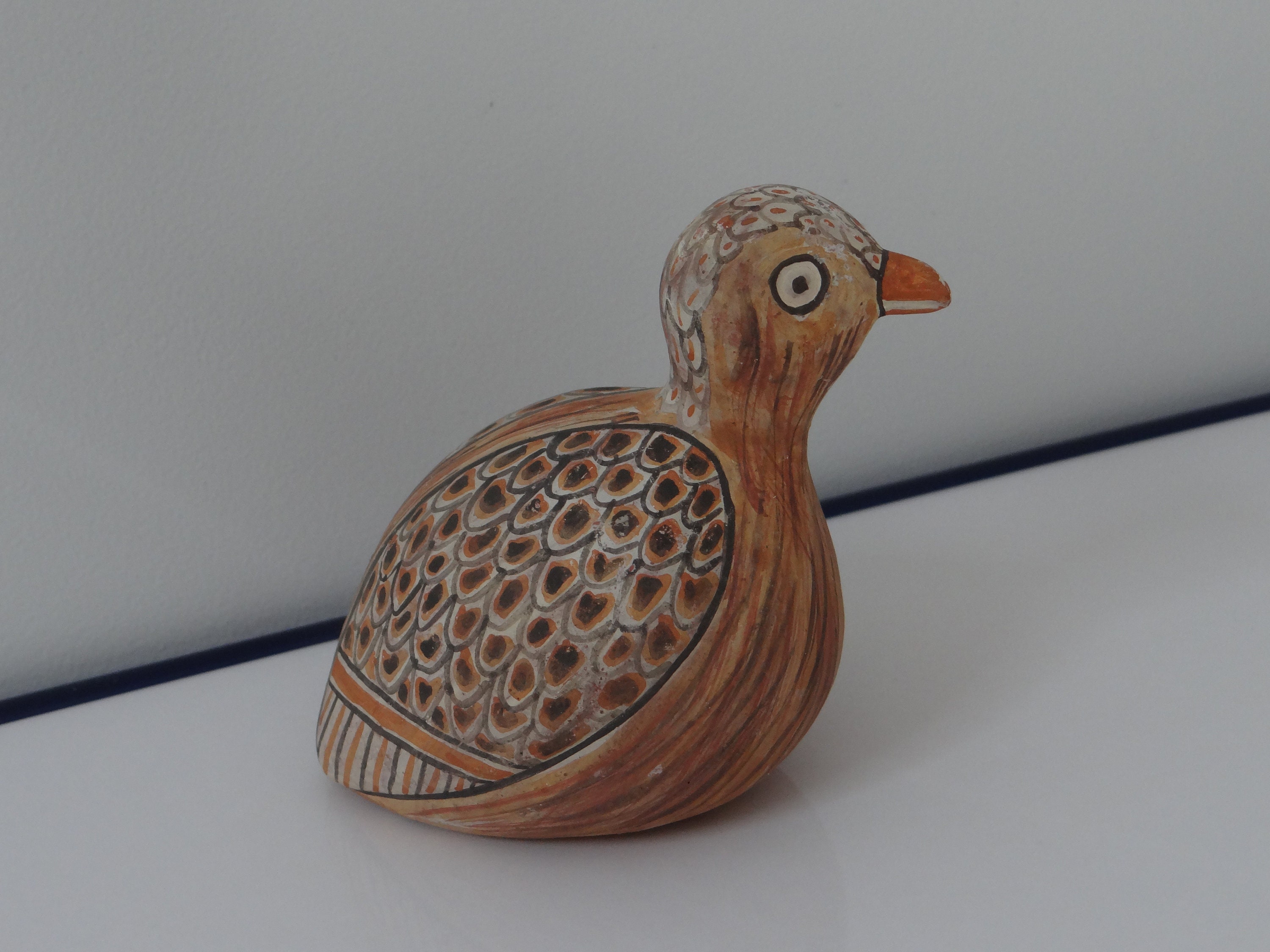 Small Collectible Bird, Pottery Quail, Migratory Bird, Partridge