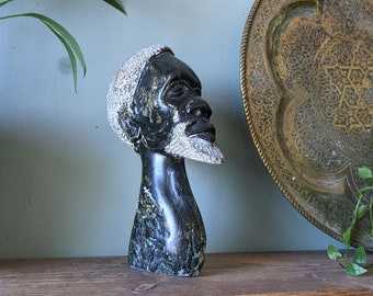 Large Vintage African Soapstone Male Bust