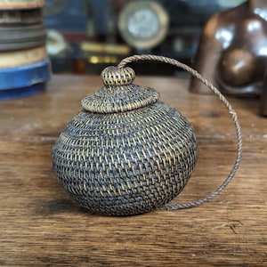 Small Vintage Indonesian Rattan Woven Baset