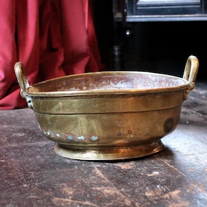 Antique Heavyweight French Brass Planter / Jardiniere
