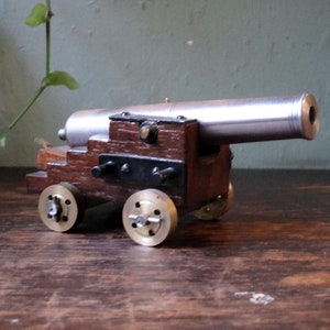 Vintage Miniature Brass Model Cannon