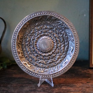 Antique Burmese White Metal Dish / Saucer