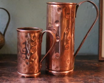 Pair of Antique Copper Cups