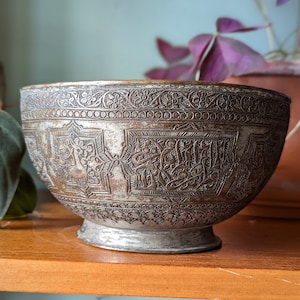 19th Century Engraved Parsee Food Bowl