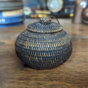 Small Vintage Indonesian Rattan Woven Basket