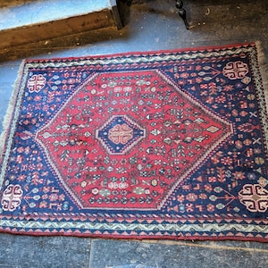 5&#39;7&quot; x 3&#39;10&quot; Antique Hand Knotted Caucasian Oriental Wool Rug - 167 x 116Cm