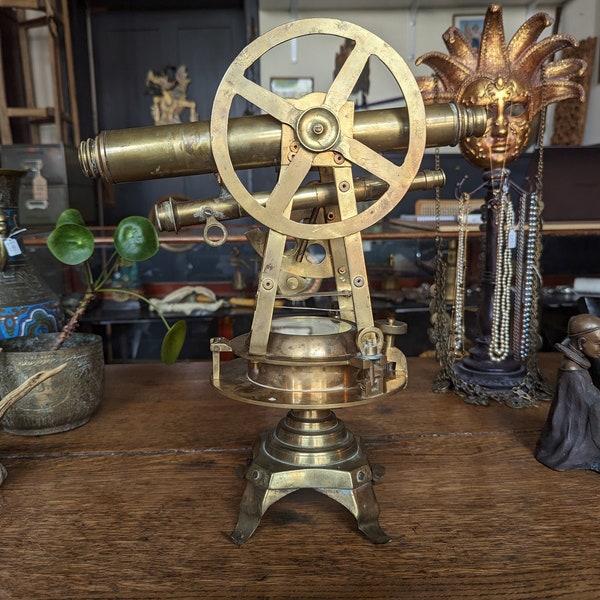 Antique Brass Solar Transit Theodolite