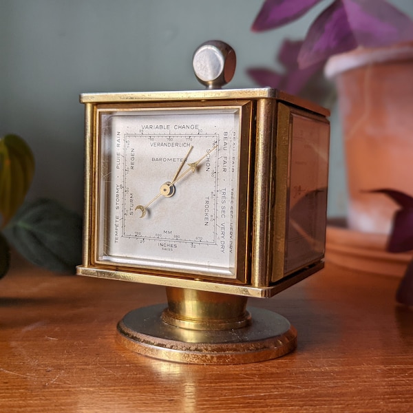 Imhof Brass Desk Clock & Weather Station