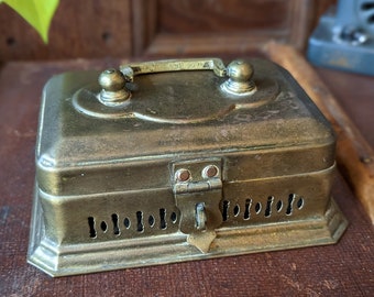 Antique Indian Kerala Brass Betel Nut Pandan Box