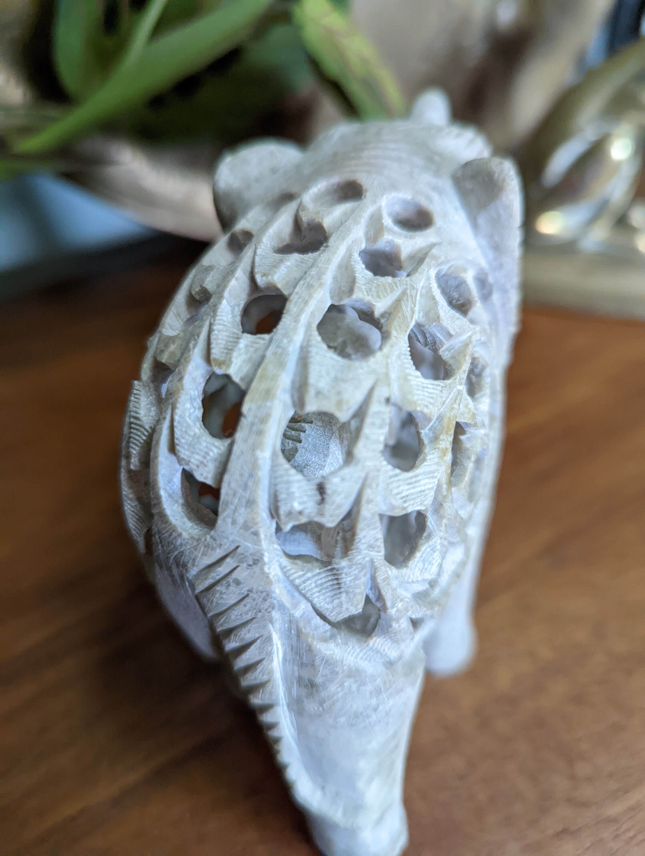 インドの石鹸石で彫られた象の像 - Etsy 日本