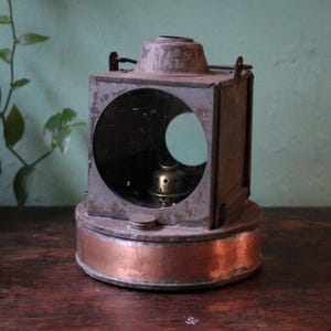 Antique BRIMI Copper & Steel Railway Lamp – Early 20th Century