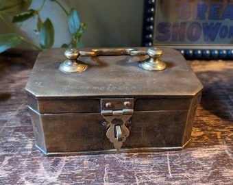 Antique Indian Kerala Brass Betel Nut Pandan Box